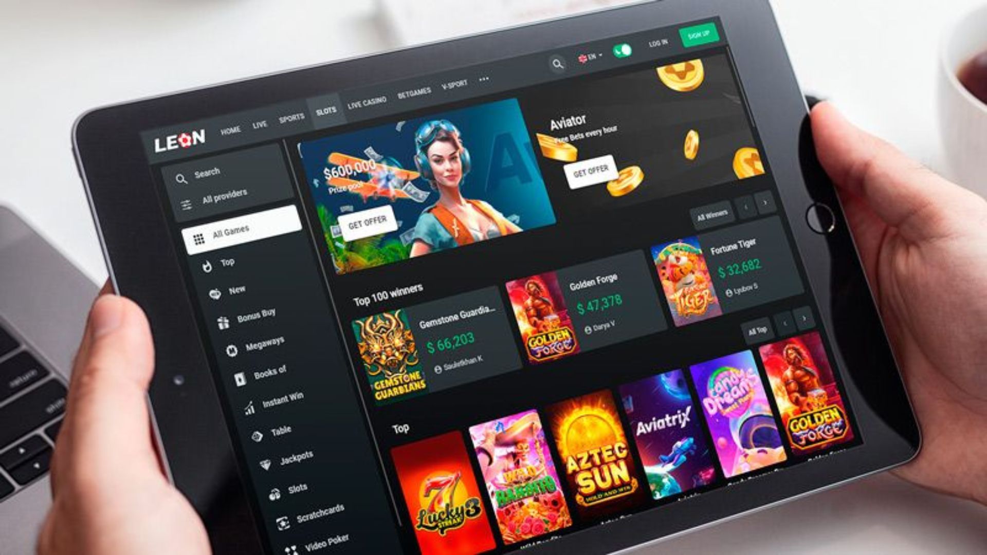 An Ipad with Casino Games